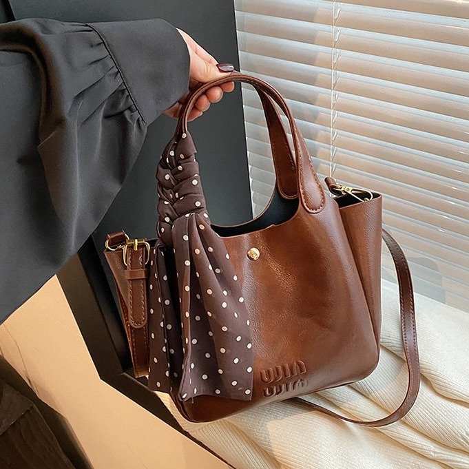 PU Water Bottle Bag with Snap Closure and Stitching Detail