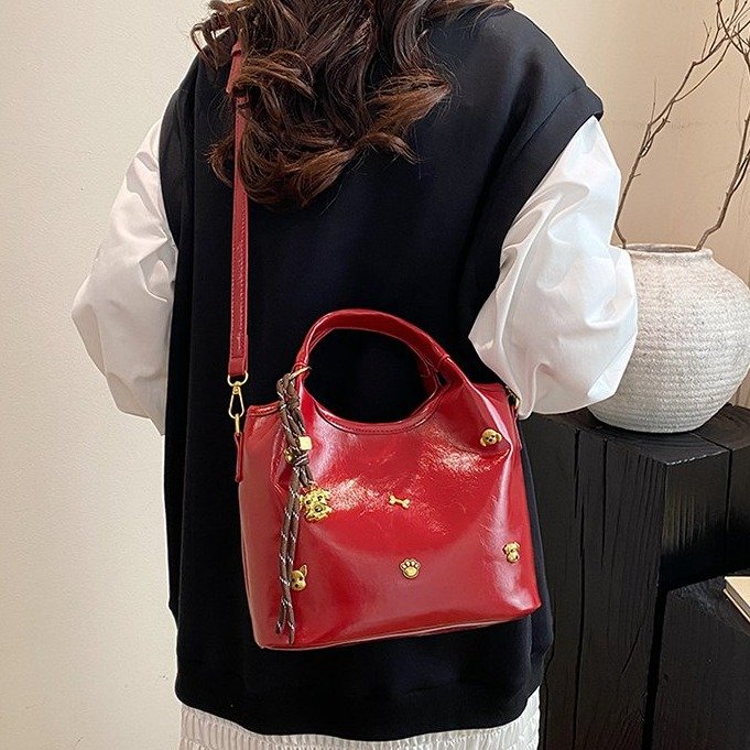 2025 Spring PU Diamond-Studded Zip Handbag Crossbody Bag - Image 4