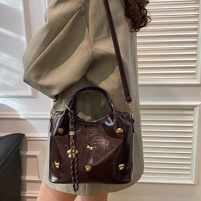 2025 Spring PU Diamond-Studded Zip Handbag Crossbody Bag - Image 3