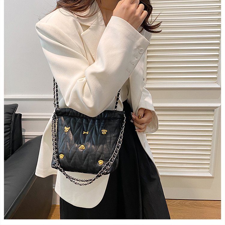 Rhinestone Pleated Shoulder Crossbody Bag PU Magnetic Closure 2025 Spring - Image 2