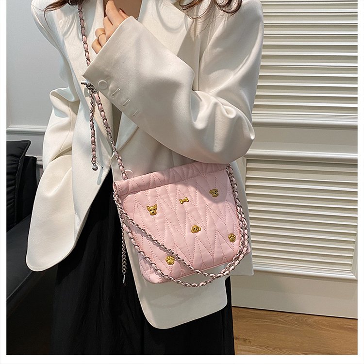 Rhinestone Pleated Shoulder Crossbody Bag PU Magnetic Closure 2025 Spring - Image 3