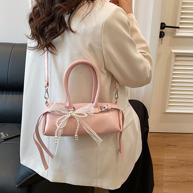 PU Moto Bag Single Shoulder Crossbody Handbag with Zipper and Patchwork - Image 2