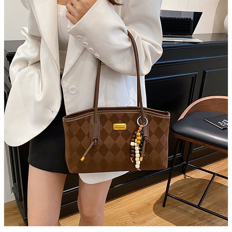 Women's PU Underarm Shoulder Bag with Embossed Detail and Zip Closure - Image 2