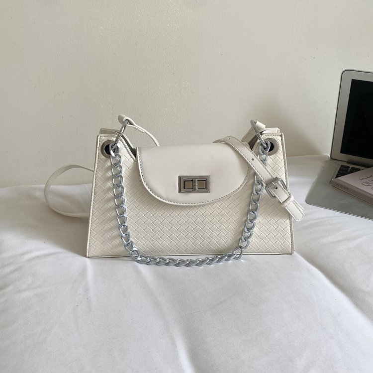 Women's Single Shoulder Crossbody Bag with Lock Closure - Summer 2026 Medium Size - Beige,Black,Green,Pink - Medium - Image 2